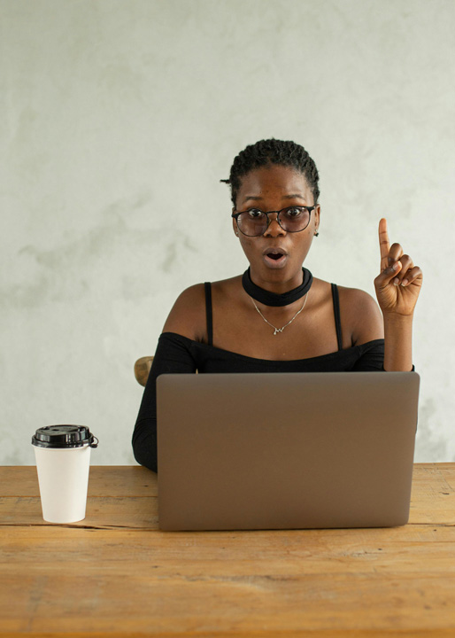 Black woman laptop